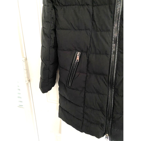 LAUNDRY BY SHELLI SEGAL black hooded witner puffer coat women's size Small - Picture 5 of 12